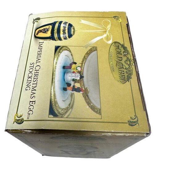 Imperial Nutcracker Porcelain Christmas Egg Gold Label Music Box Ornament WORKS - Picture 4 of 15